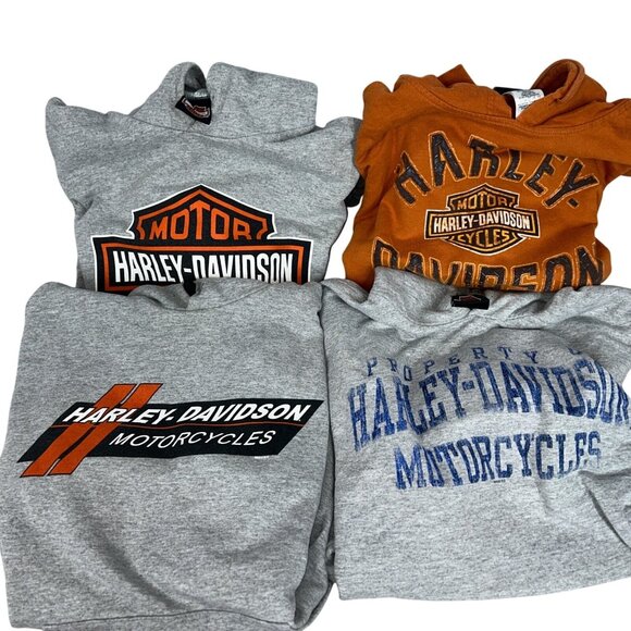 Lot of 4 Harley Davidson Mens Hoodies Sweatshirts Size L Motorcycle Biker Y2K - Picture 1 of 9